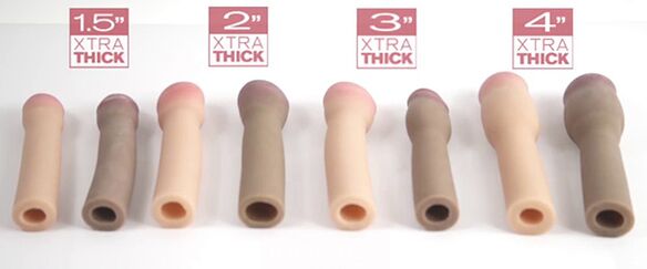 Attachments of different sizes to change penis size easily and quickly