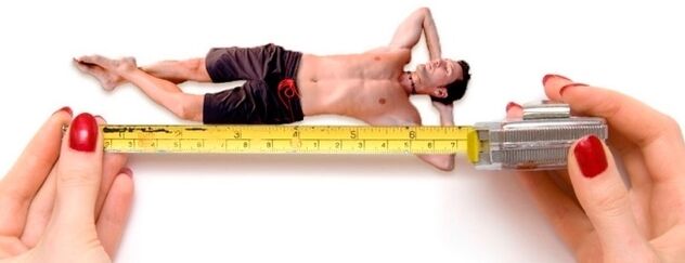 This image represents the size of the male penis before enlargement
