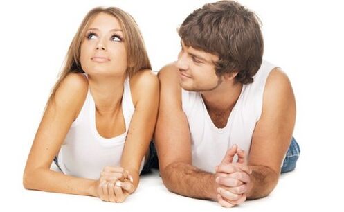 A woman and a man are considering using soda to enlarge their penis